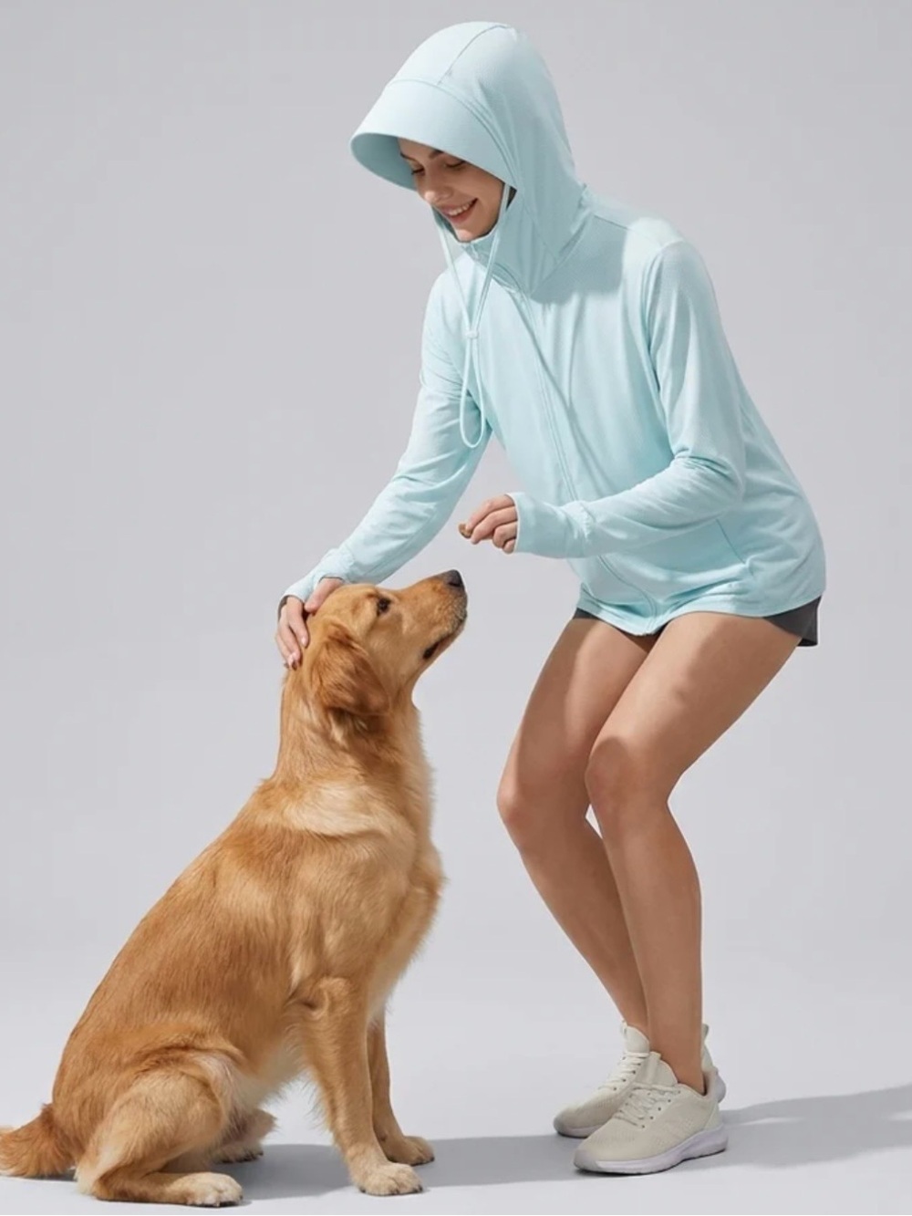 Light Blue Hooded Sun Jacket